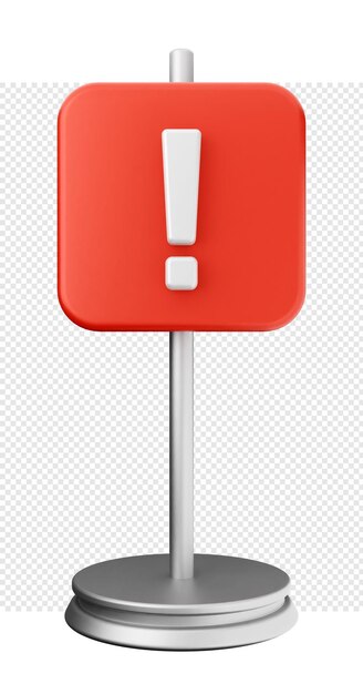 PSD 3d caution warning alert sign icon illustration render