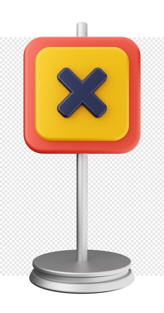 PSD 3d caution warning alert sign icon illustration render