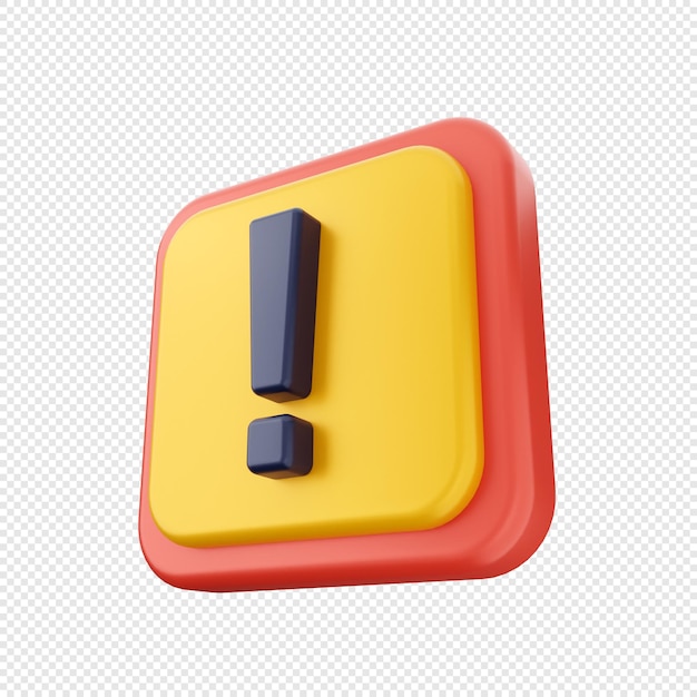 3d caution warning alert sign icon illustration render