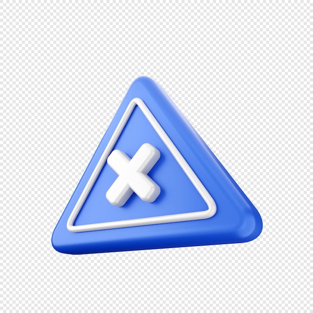 3d caution warning alert sign icon illustration render