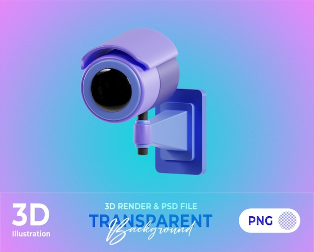 PSD cctv 3d con sfondo trasparente