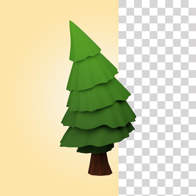 PSD 3d cedar tree illustration