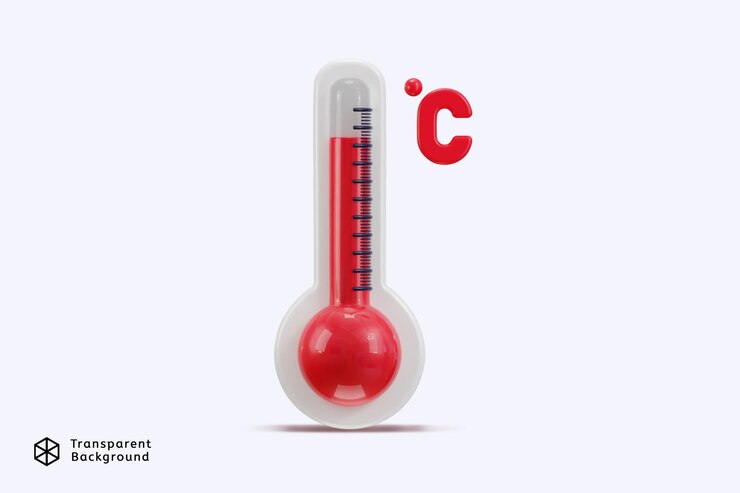 PSD 3d celsius thermometer icon on high temperature vector icon illustration
