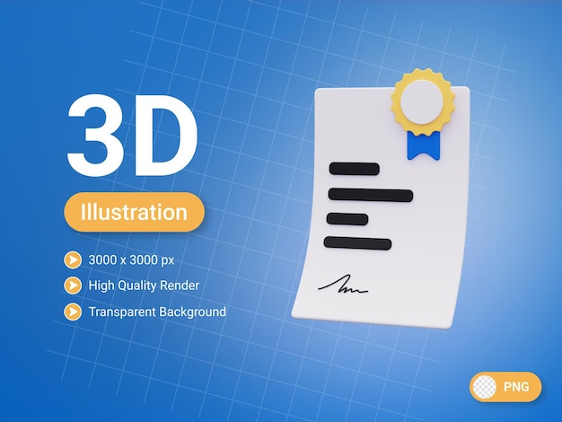 3d certificate icon