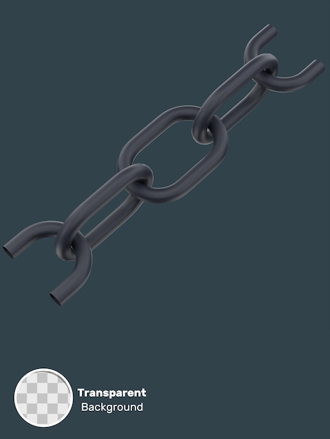 3d chain for link building internet and marketing transparent background