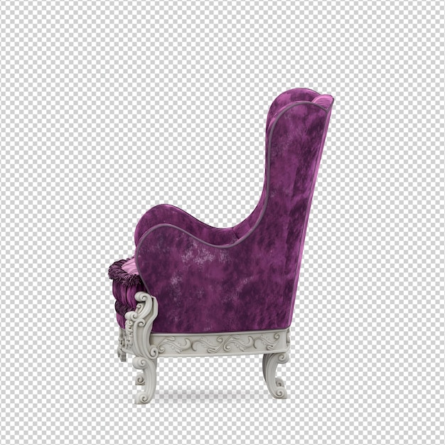 PSD 3d chair isolated rendering