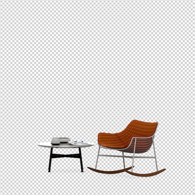 PSD 3d chair isolated rendering