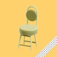 3d chair with transparent background