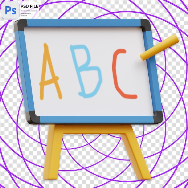 3d chalk board render illustration icon isolato png