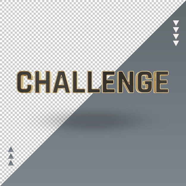 3d challenge black gold icon rendering front view