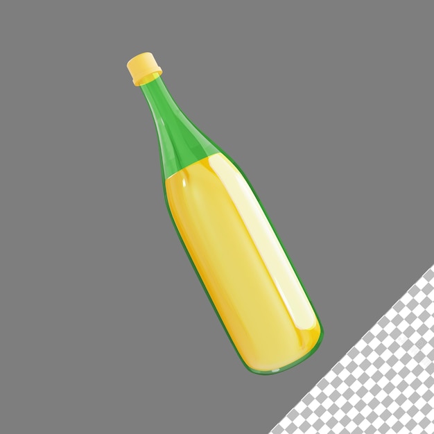 3D Champagne Bottle free psd