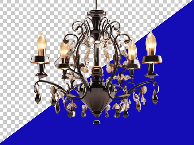 PSD 3d chandelier on transparent background