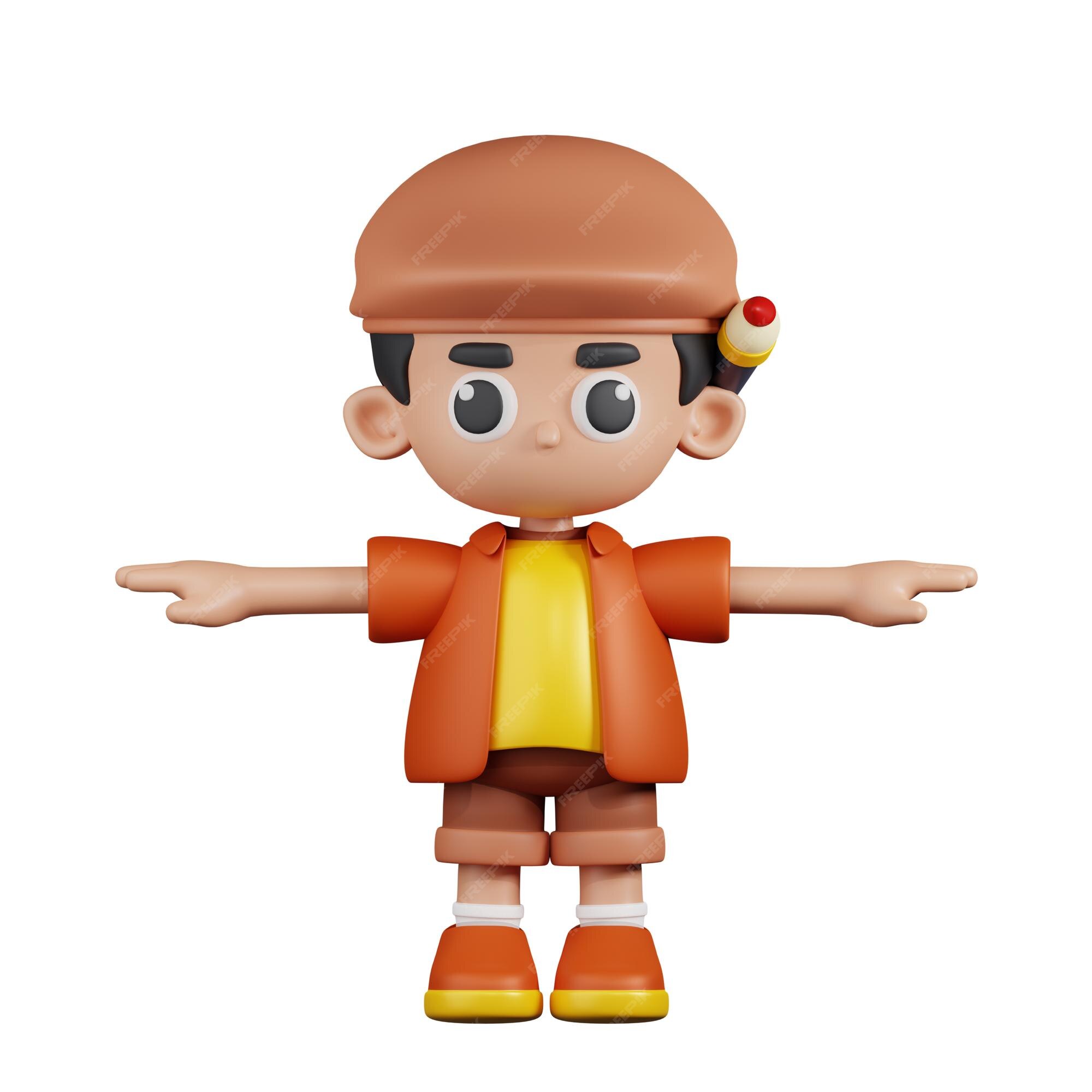 Premium PSD  3d character artist t pose