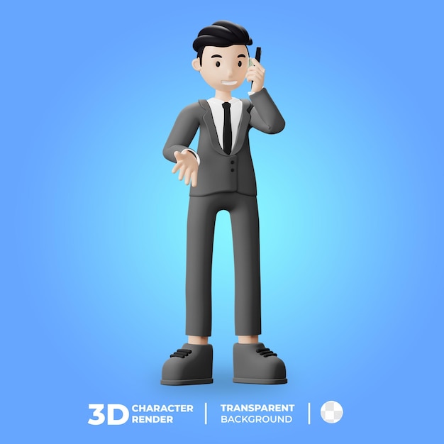 3D Character Business Man On Call