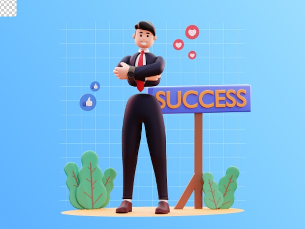 3d character businessman illustration