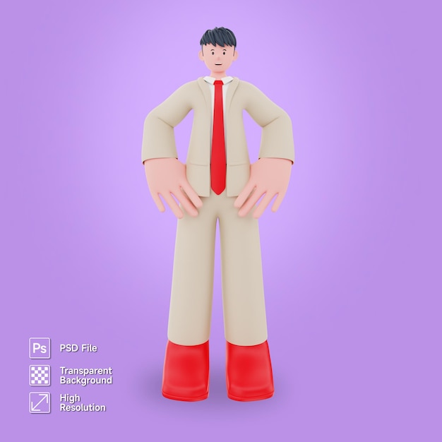 PSD 3d character businessman