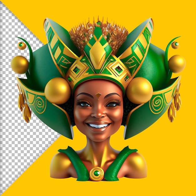 3d character carnival costume queen of drums brazil