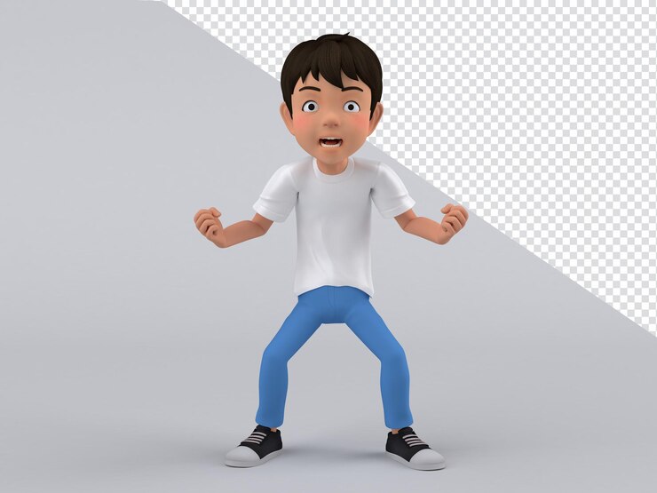 PSD 3d कैरेक्टर कार्टून मेल पोज़