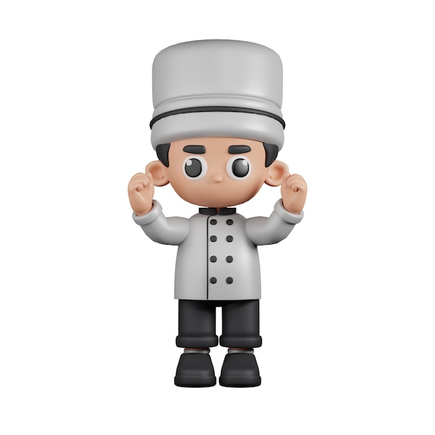 3d Character Chef Excited Pose