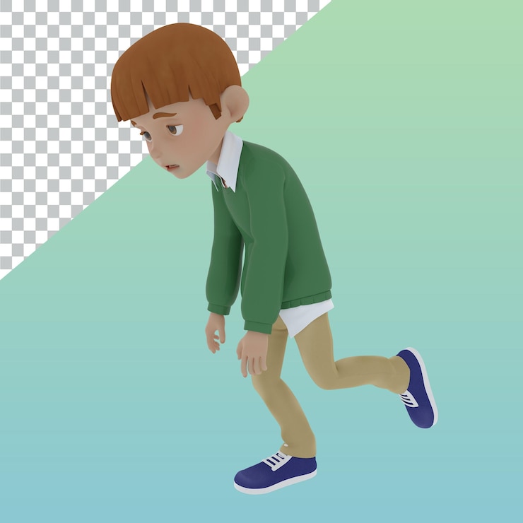 PSD 다양한 포즈의 3d 캐릭터 어린이 소년 디자인 일러스트레이션 3d 렌더링 캐릭터