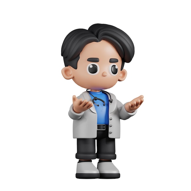 3d character doctor angry pose