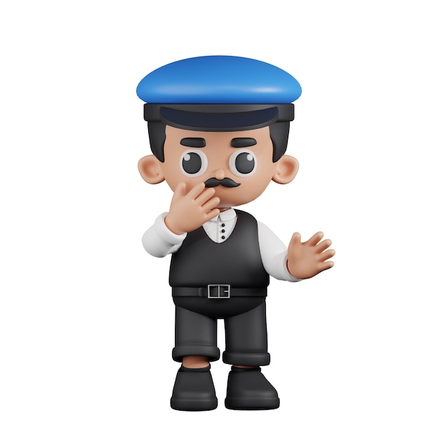 3D 角色駕駛驚訝的姿態
