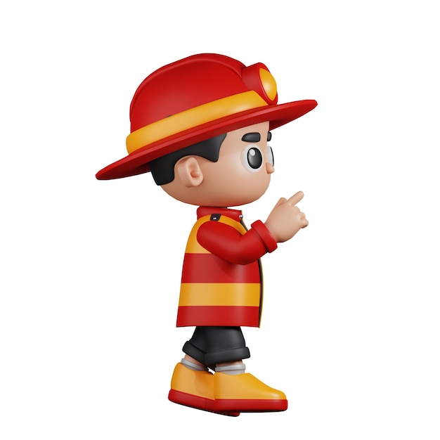 PSD 3d character firefighter touch pose