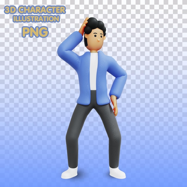 3D 字符插圖