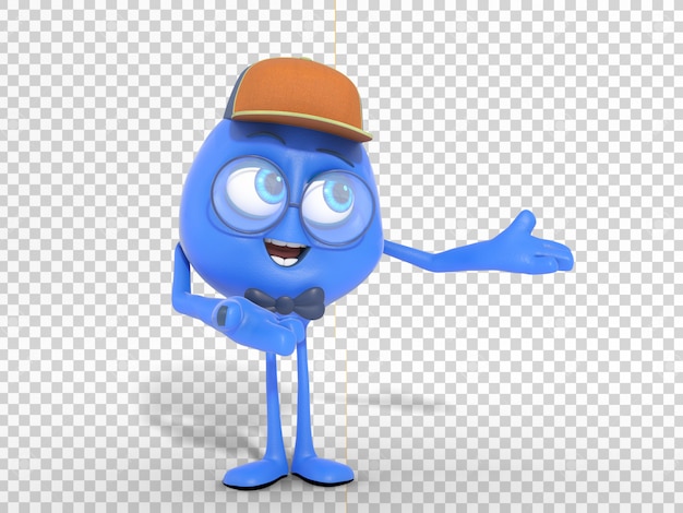 PSD illustrazione della mascotte del personaggio 3d