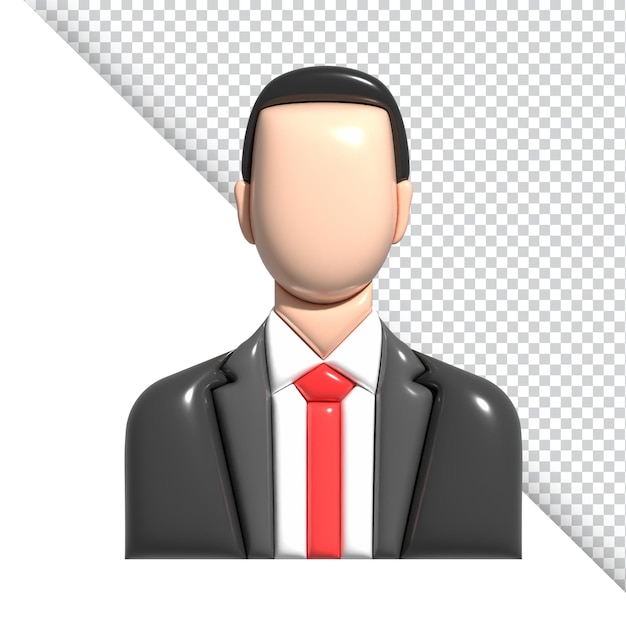 PSD ビジネスの男性の肖像画のアバターの 3 d キャラクター