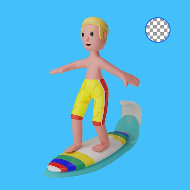 PSD 3dキャラクターの人々の夏休み