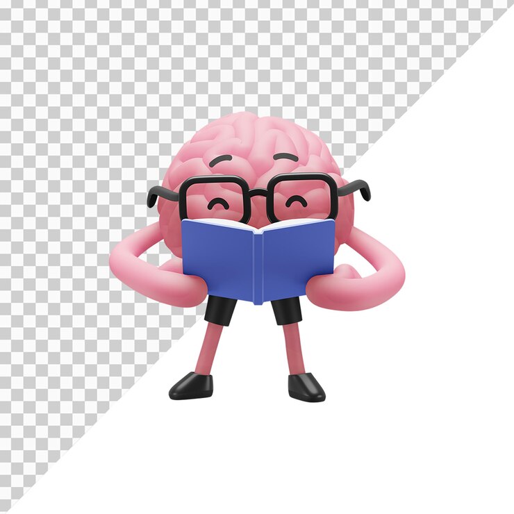 3d character reading a Notebook