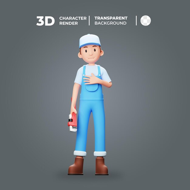 PSD 3d character repairman