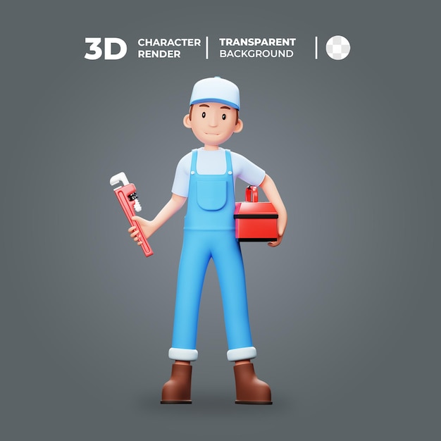 PSD 3d character repairman