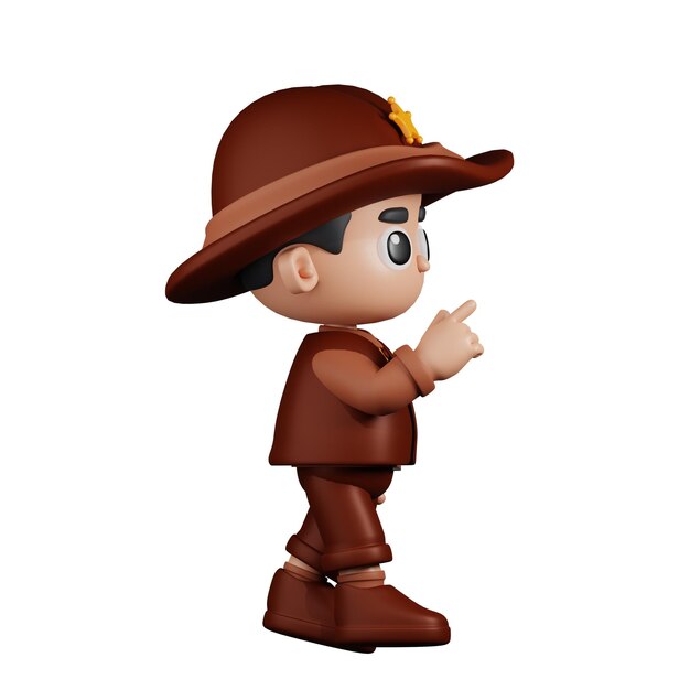 PSD 3d character sheriff touch pose