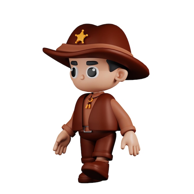 3d character sheriff walking pose