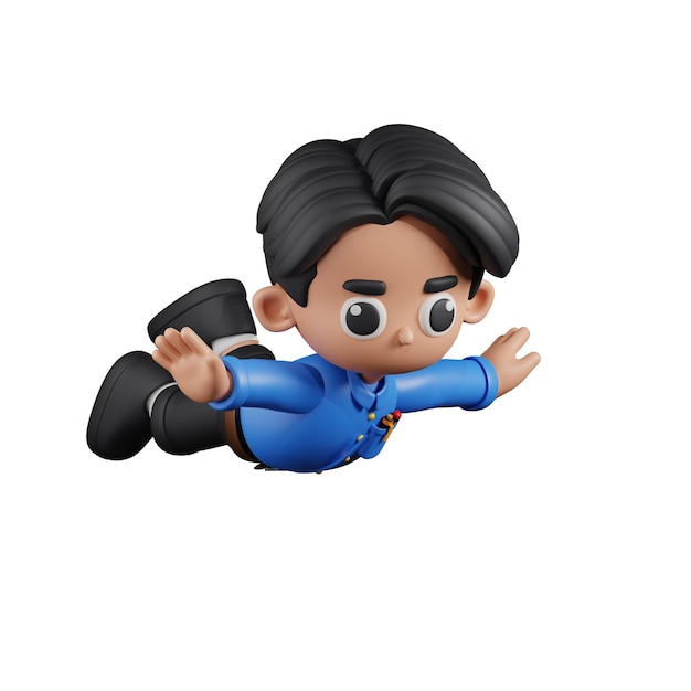 3d character teacher flying pose