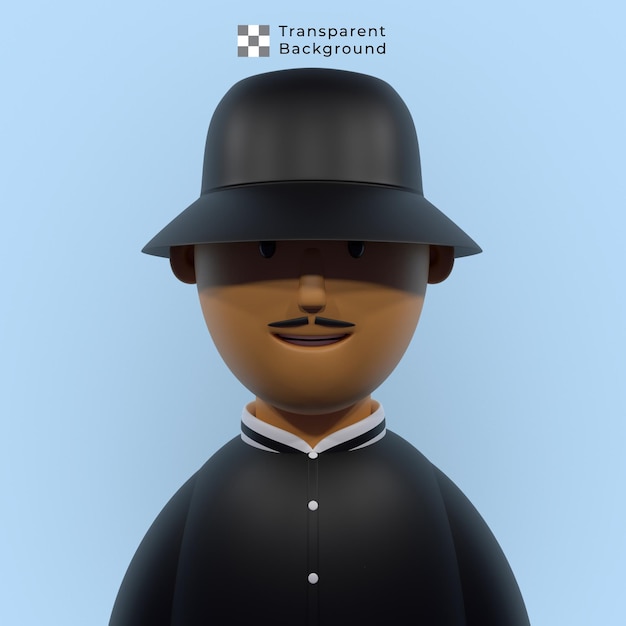 3d character of young man with varsity jacket and bucket hat