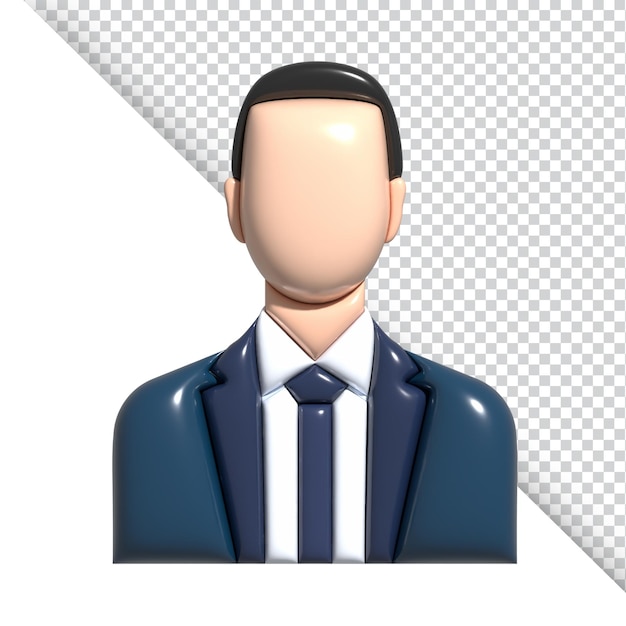 PSD 3d charakter avatar portret człowieka biznesu