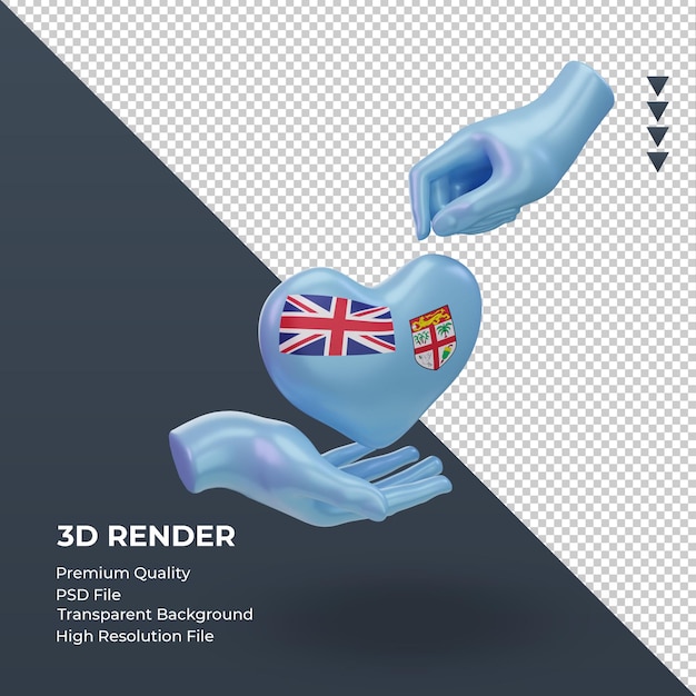 3d charity day fiji flag rendering left view