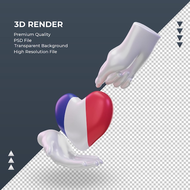 3d charity day france flag rendering right view