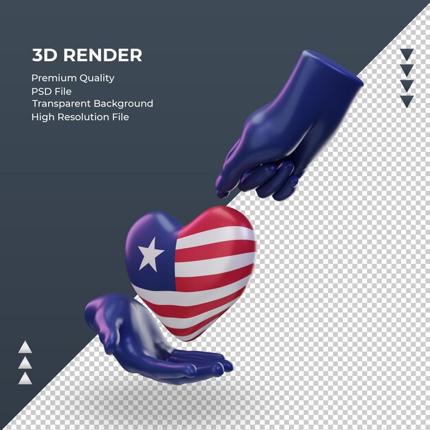 PSD 3d charity day liberia flag rendering right view