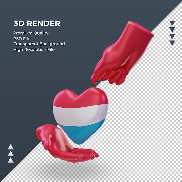 3d charity day luxembourg flag rendering right view