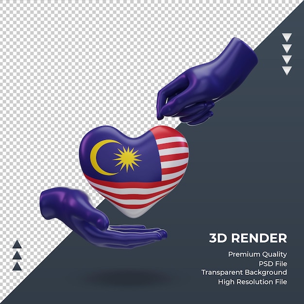 3d giorno di beneficenza malesia bandiera rendering vista frontale