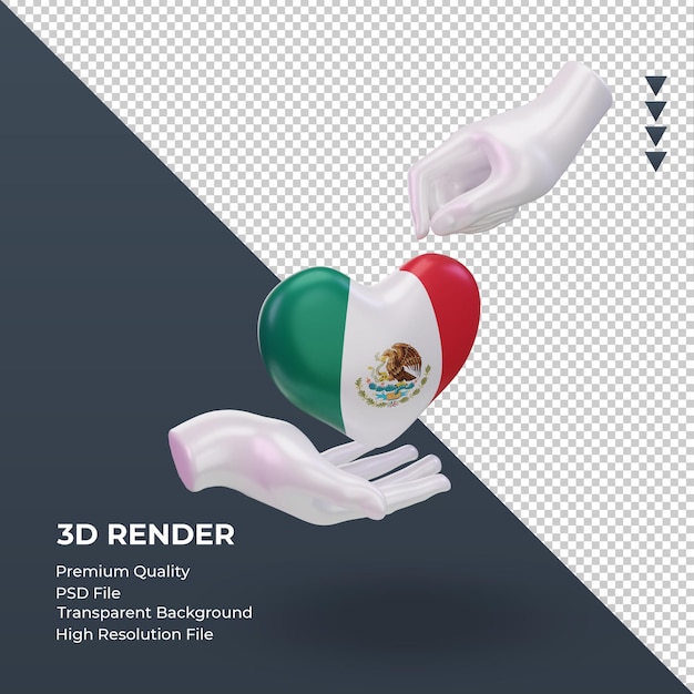 3dチャリティーデーメキシコ国旗レンダリング左側面図