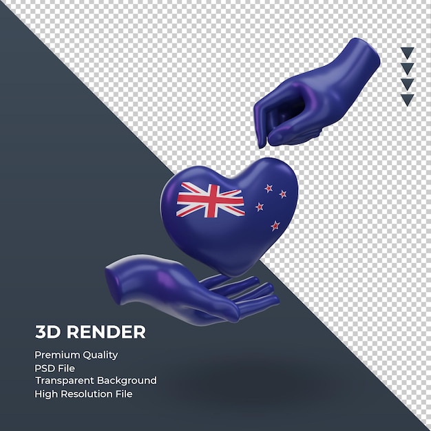 3dチャリティーデーニュージーランド国旗レンダリング左側面図