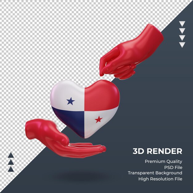 PSD 3d charity day panama flag rendering front view