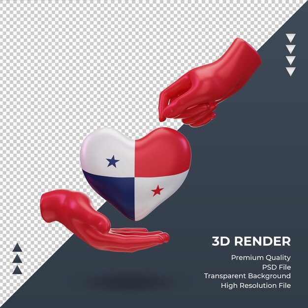 3d giorno di beneficenza panama bandiera rendering vista frontale