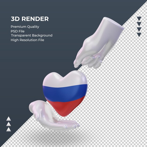 3d charity day russian flag rendering right view