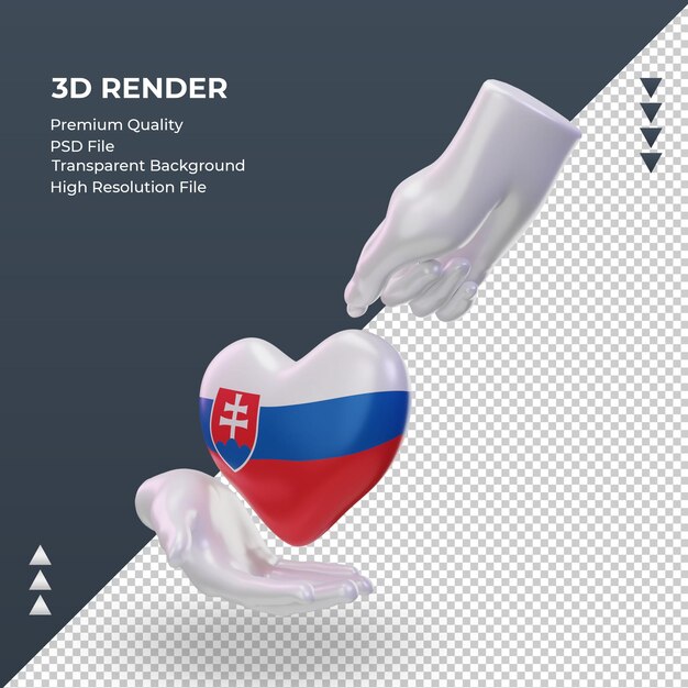 PSD 3d charity day slovakia flag rendering right view